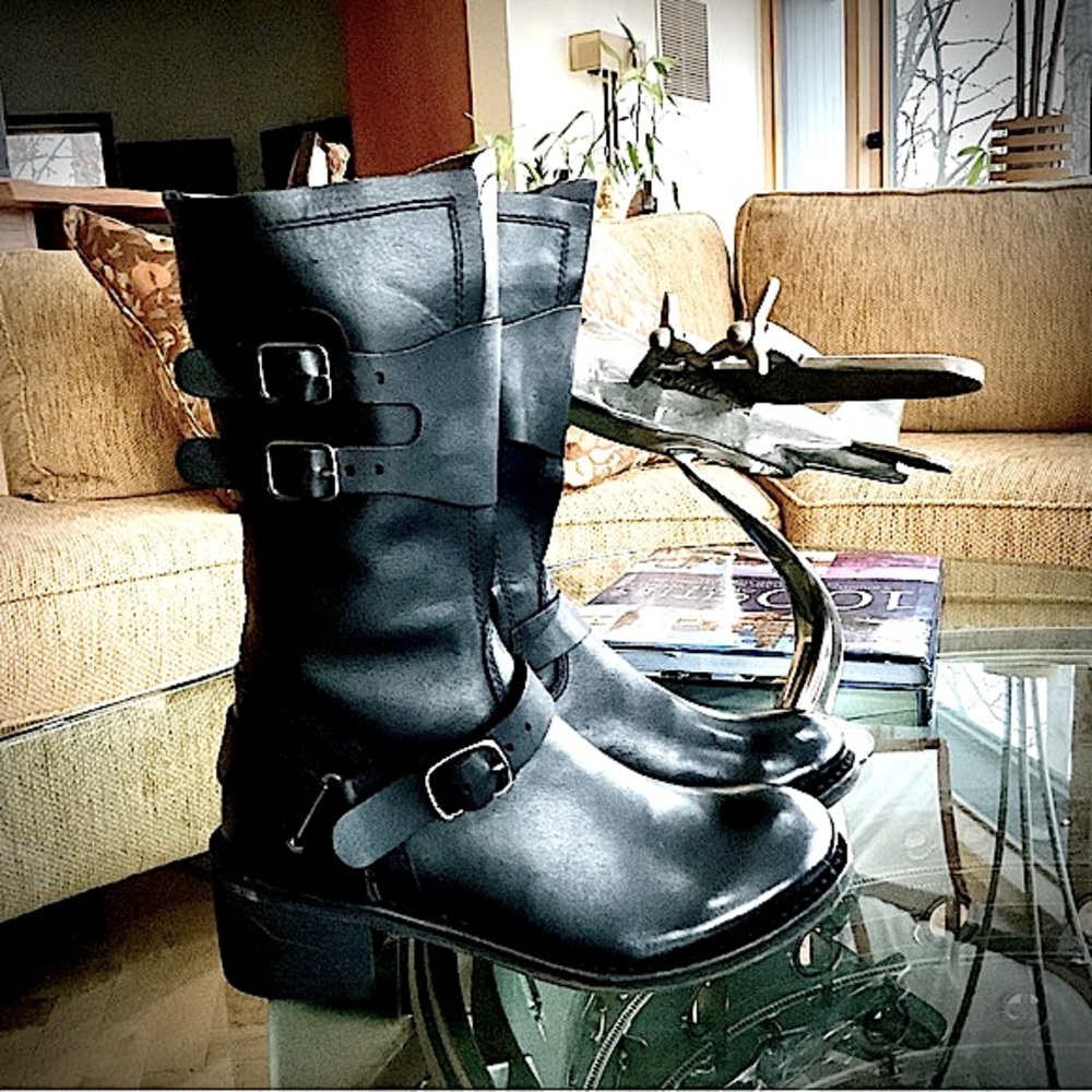 🔥HP! 🥂🍾👏🔥GEEWAWA 🔥 Fab NEW Moto Boots — Size 6. Leather **VERY RARE & SO COOL ⭐️